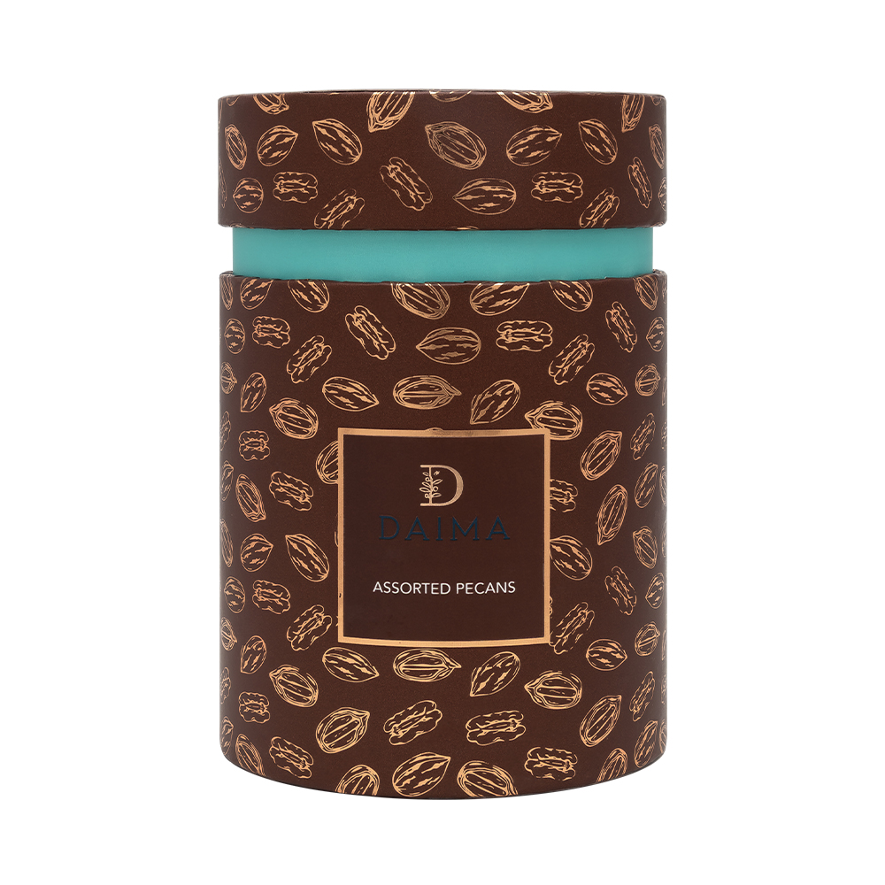 Picture of Pre Packed Dragee Cylinder Box Pecan Assorted 270gm